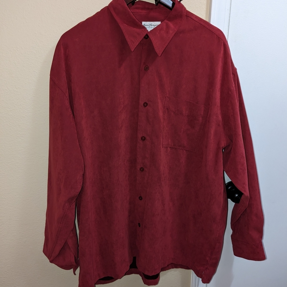 Norm Thompson Faux Suede Button Down Long Sleeve Shirt XXL